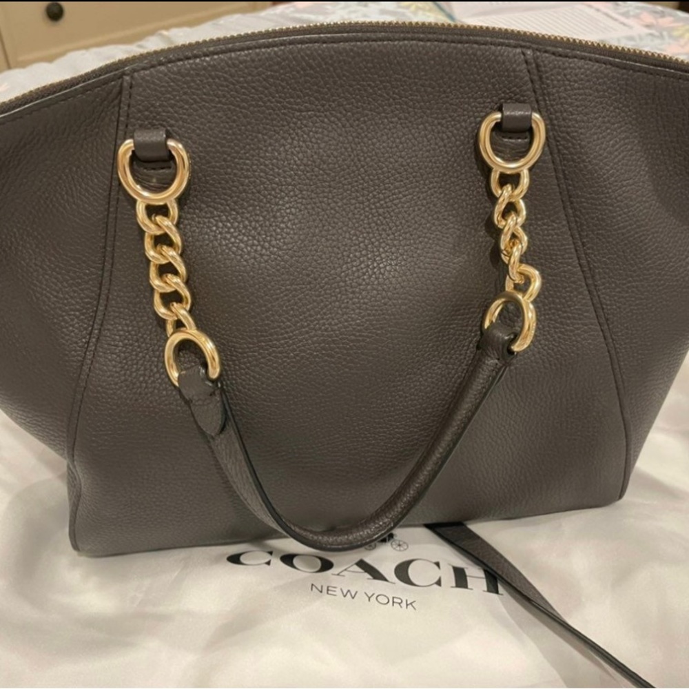 Coach Chestnut Leather Chain Prairie Satchel 59501 - Picture 3 of 5